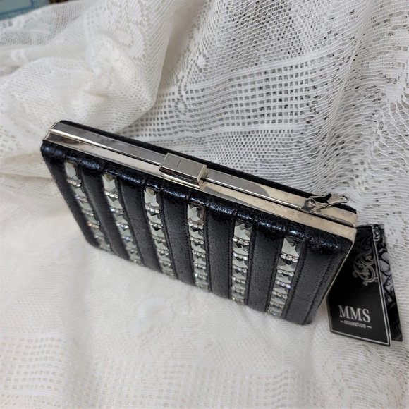 MMS Design Studio Rhinestone Purse Clutch NWT - Picture 3 of 7